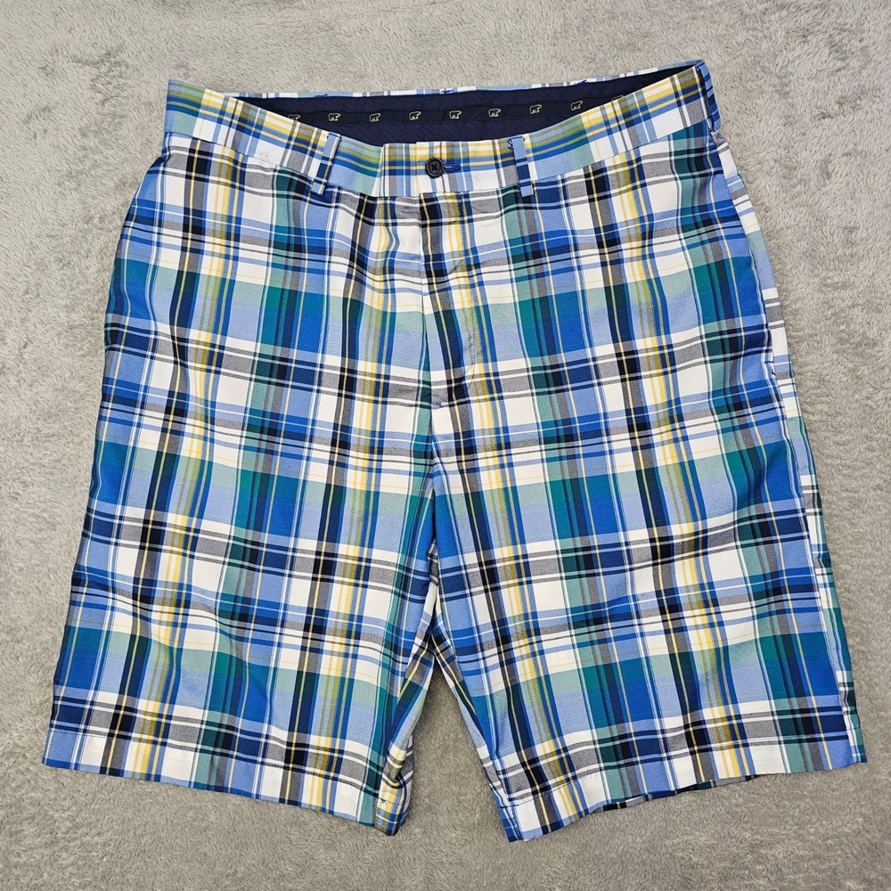 Jack Nicklaus Blue Plaid Golf Shorts Mens 34 Performance Polyester SU20639